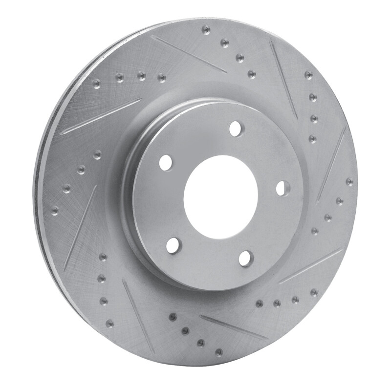 Chrysler Sebring Brake Rotor (1) - Front Right - R1 Concepts - Drilled & Slotted - Silver - `07-`25